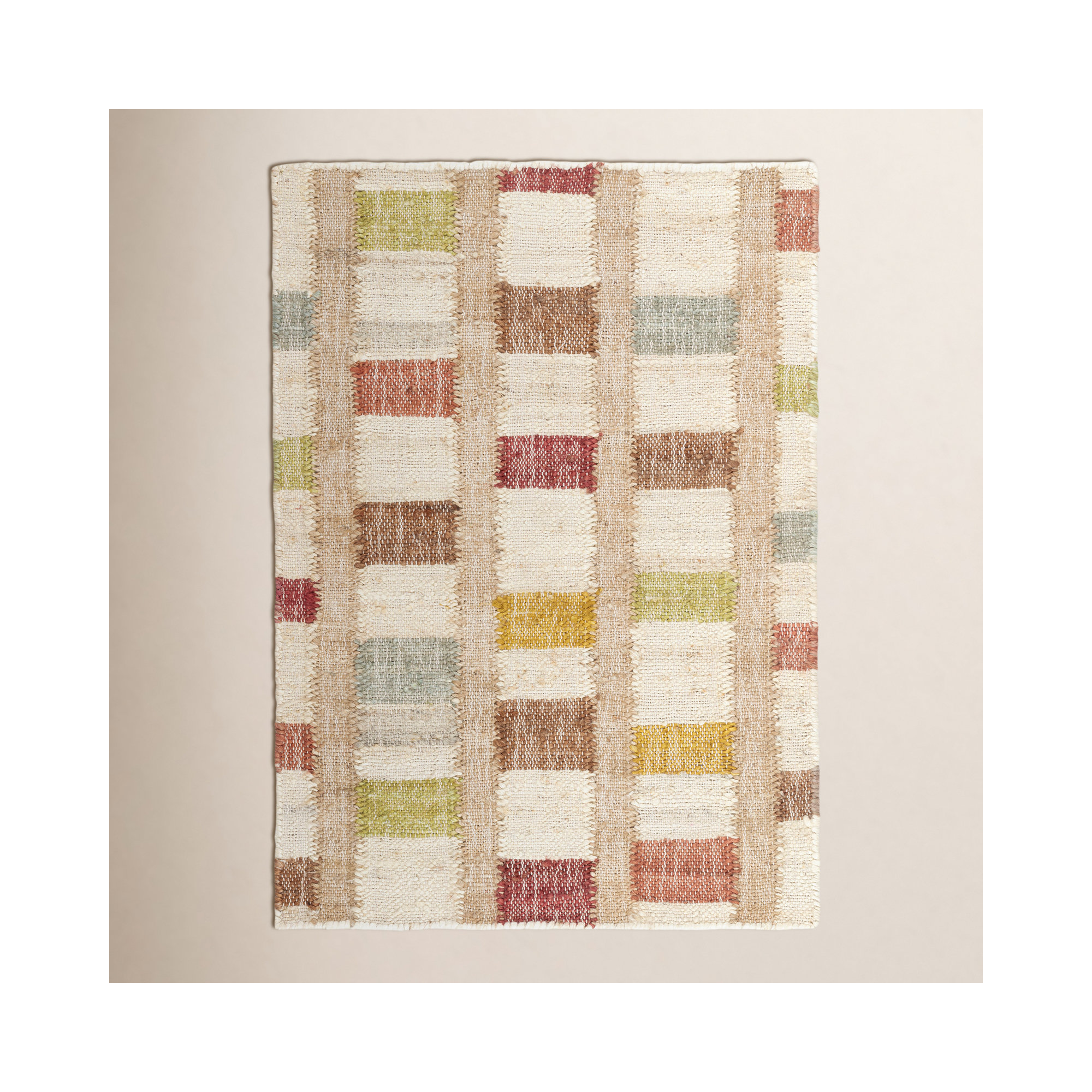 Mosaic Multi Handwoven Jute Rug, Rectangle 5' x 8'