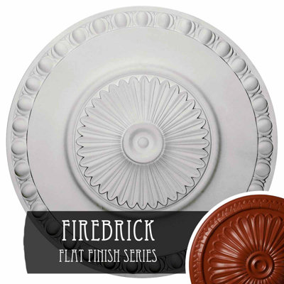 Endurathane Lyon Ceiling Medallion, 23 1/2"OD x 3 1/4"P (Fits Canopies up to 3 5/8"), Hand-Painted Firebrick Finish