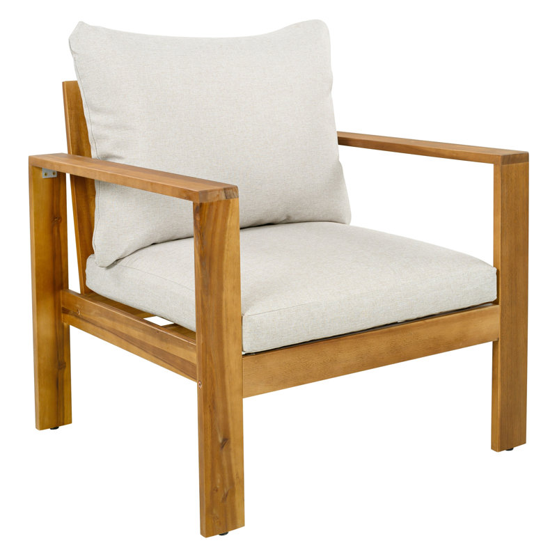 Chaise de patio d'extérieur simple avec coussins, 1