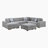 Odesser 5-Piece Chenille Sectional Sofa Sleeper with Chaise and Storage Ottoman-752557406-752557407