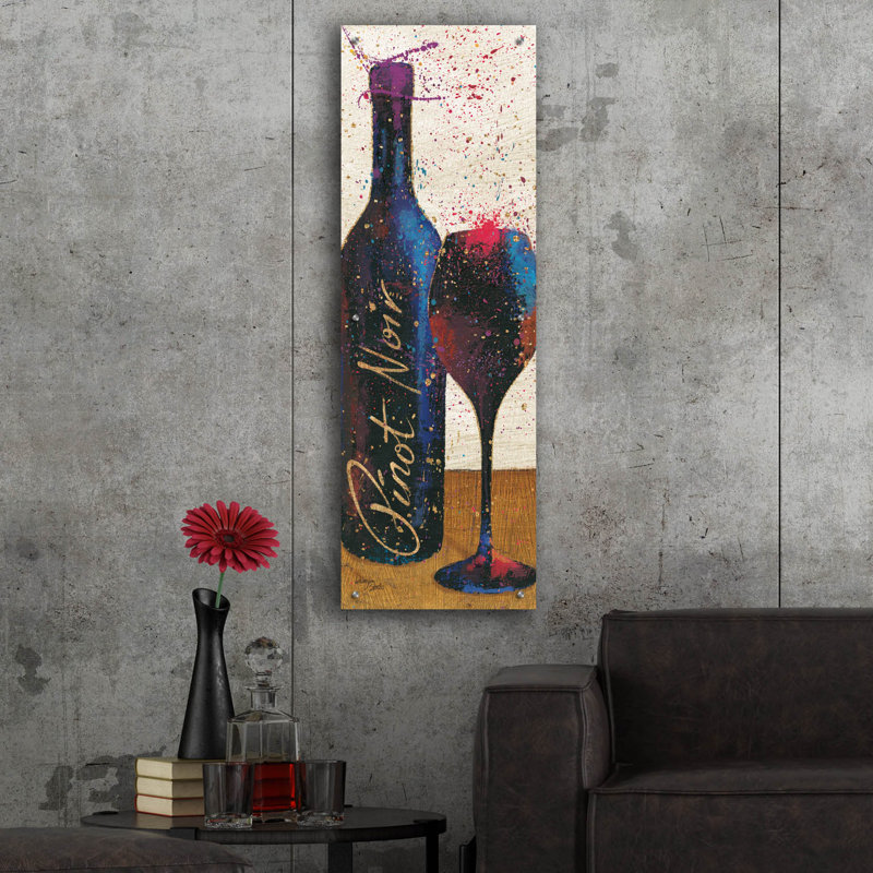 «Wine Splash Light» 4 po par Wellington Studio, art mural en verre acrylique, H 48 po x l 16 po