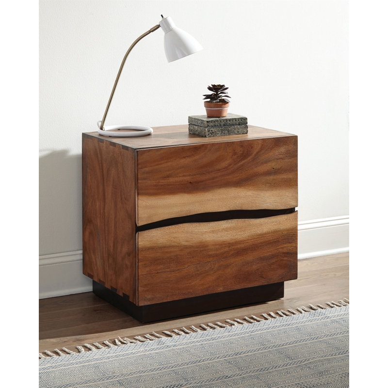 Table de chevet 2 tiroirs Smokey