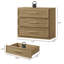 Table de chevet 3 tiroirs Cesiro Accent-124653079-114293010