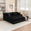 Chaise longue en velours côtelé moderne Sarmiento avec mousse haute densité-117430048