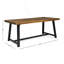 Table de salle à manger d'extérieur en bois d'acacia, finition teck sablé et noir