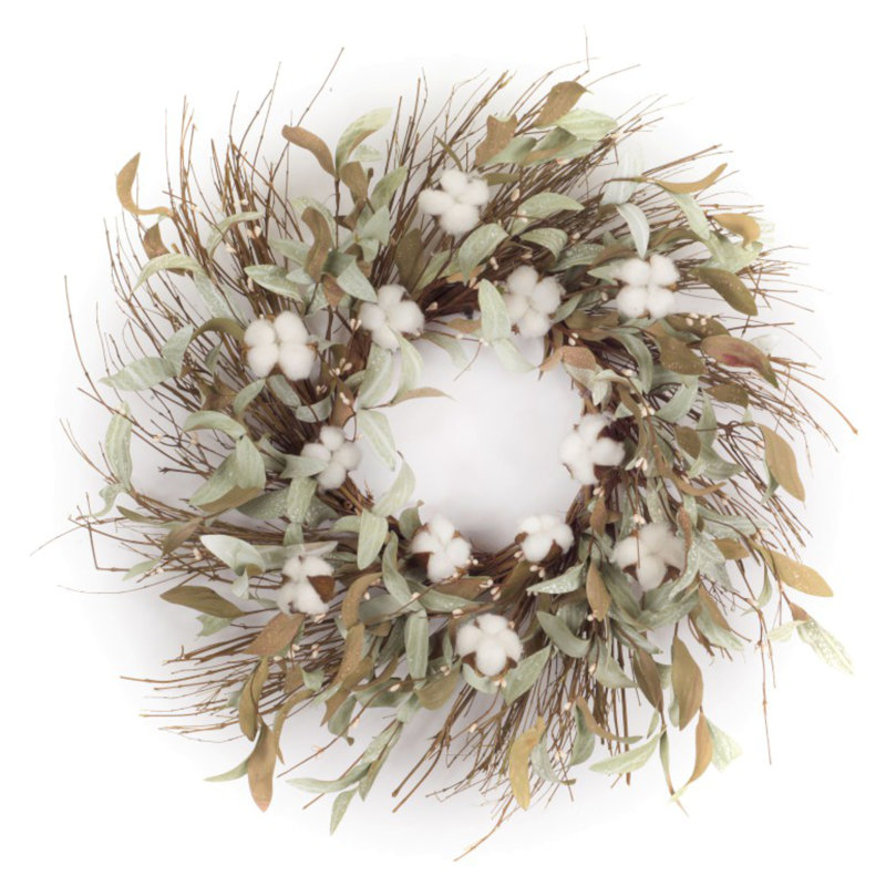 Faux Cotton Etylen-vinyl Axetate 28'' Wreath