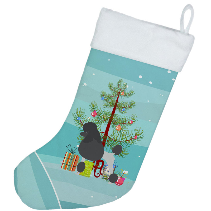 Chaussette de noël joyeux de noël, Caniche noir