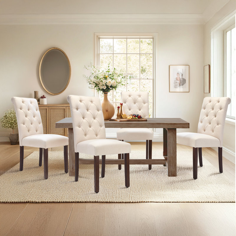 Chaises de salle à manger rembourrées Artemisia, Beige