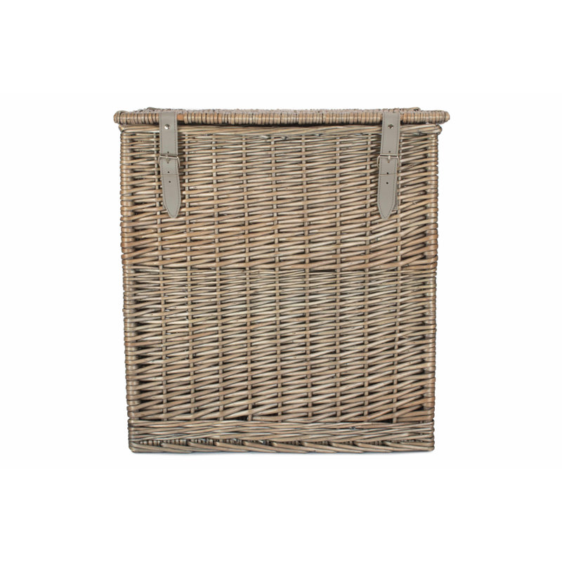 Wicker Vintner Hamper Storage Basket, 50cm H x 46cm W x 37cm D, Antique Wash