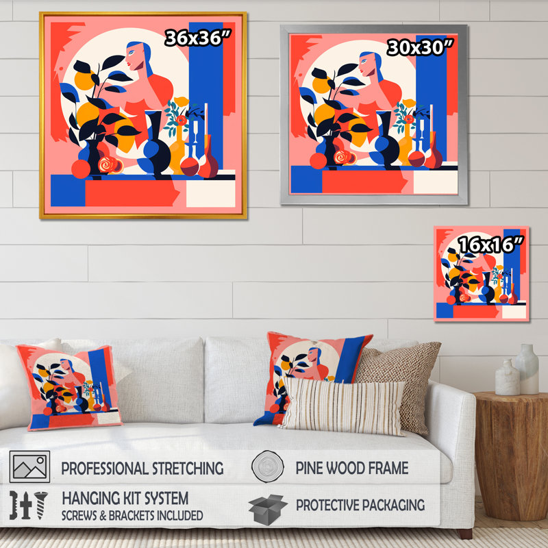 Bouquet de fleurs style bohème Henri Matisse VI - Boho, Toile tendue, H 30 po x l 30 po