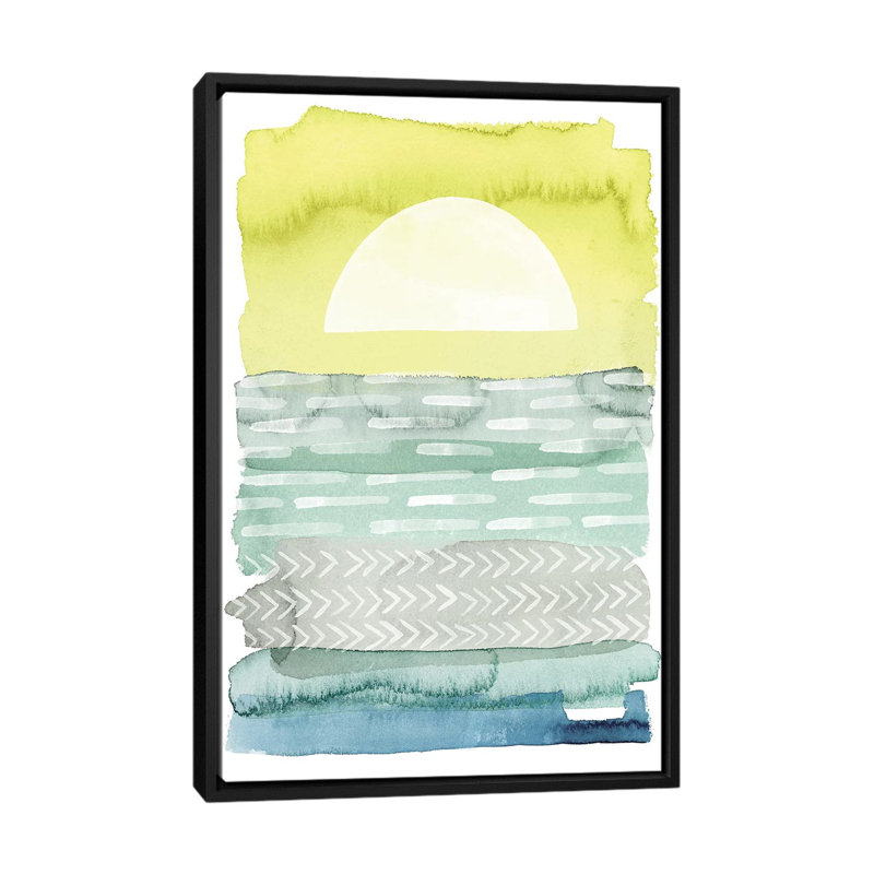 « aube sea i », impression sur toile, H 26 po x l 18 po x P 1,5 po, Toile avec cadre noir, Pas de tapis