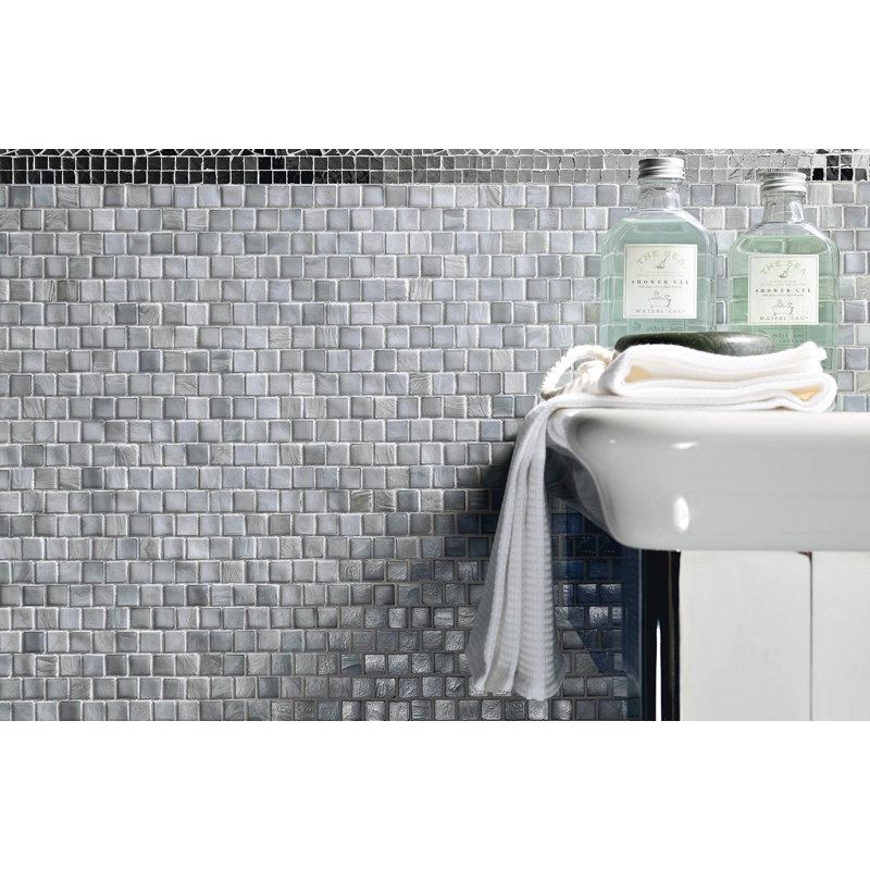 Slate 5/8" x 5/8" Glass Mosaic