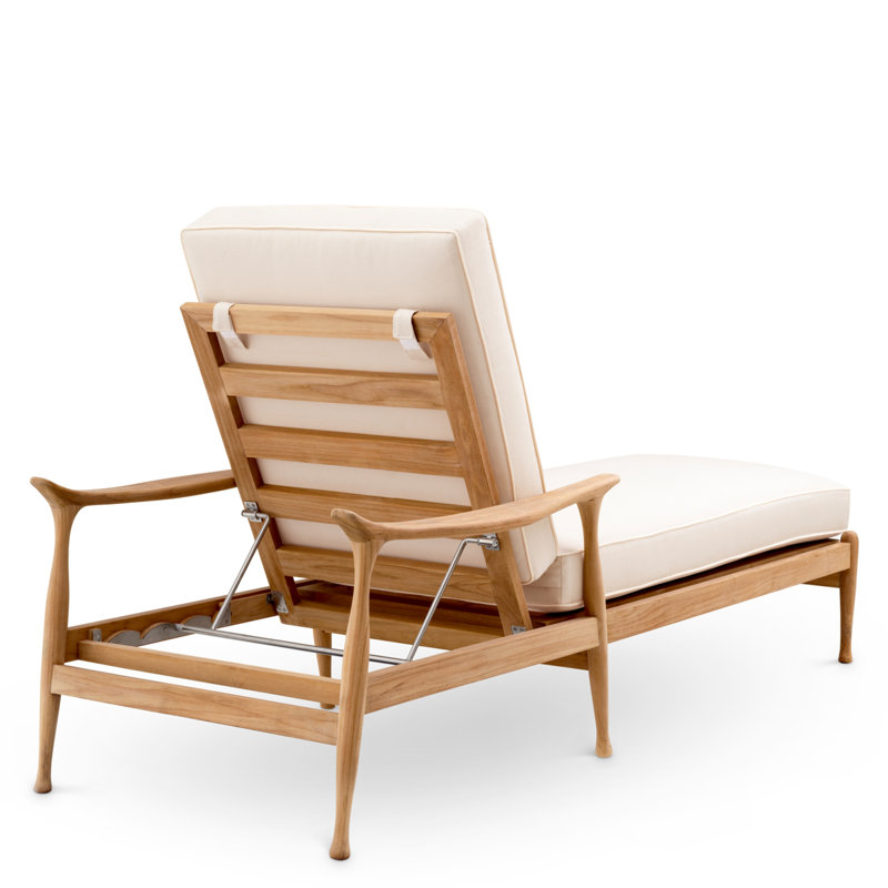 Manzo Outdoor Teak Chaise Lounge