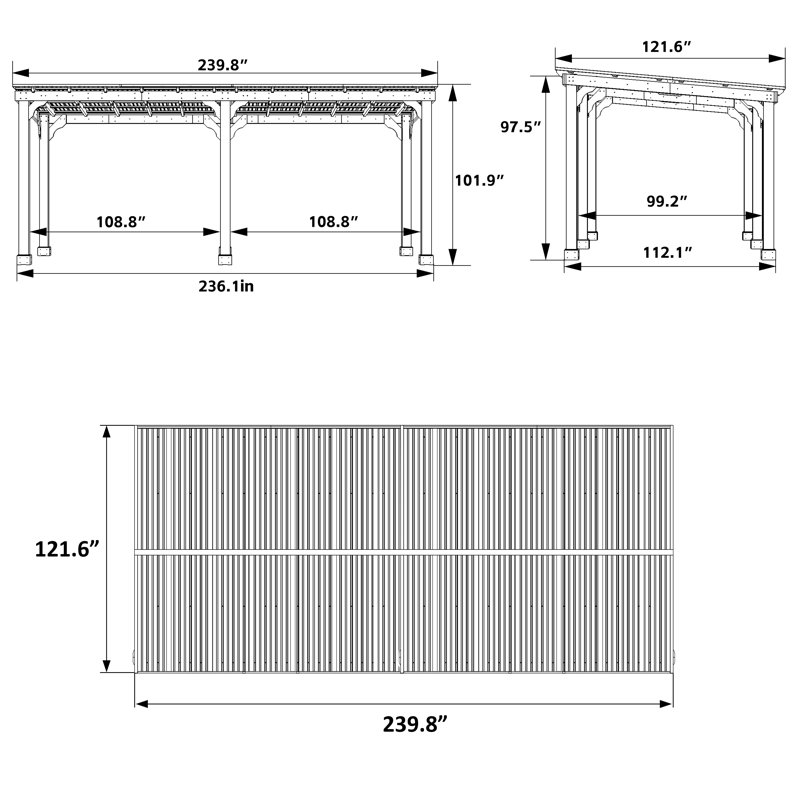 Solid wood garden shed, 10 pi x 20 pi