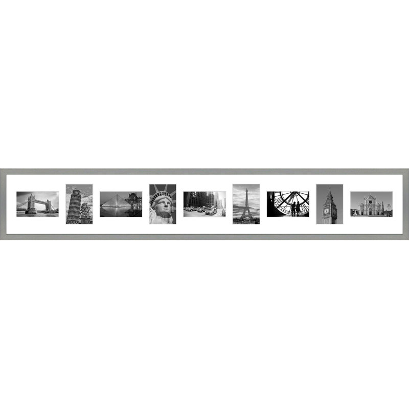Kyala Wood Picture Frame with Mat, Light Grey