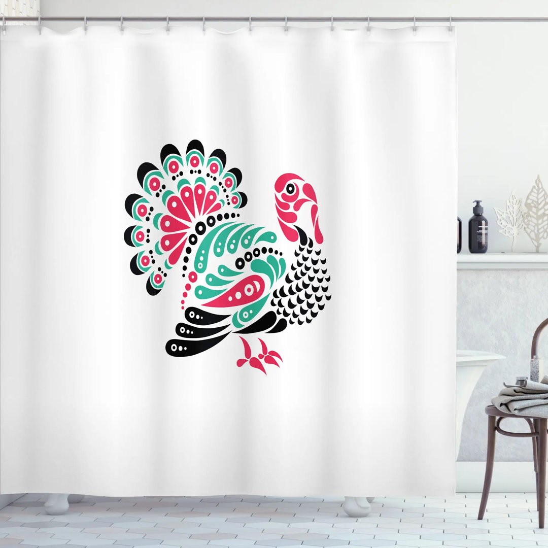 Turkey Shower Curtain Set + Hooks East Urban Home 