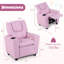 Fauteuil inclinable pour enfants avec porte-gobelet, dossier et repose-pieds réglables rose-696945220