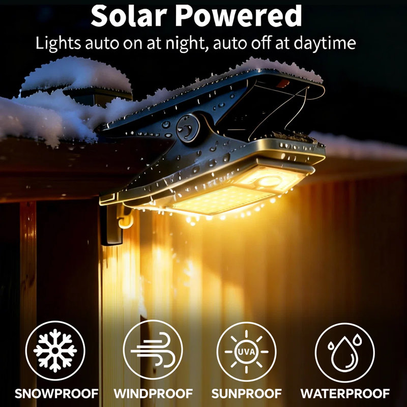 Luminaire de sécurité à détecteur de mouvement imperméable à énergie solaire 45 DEL à haute luminosité pour patio, Jaune