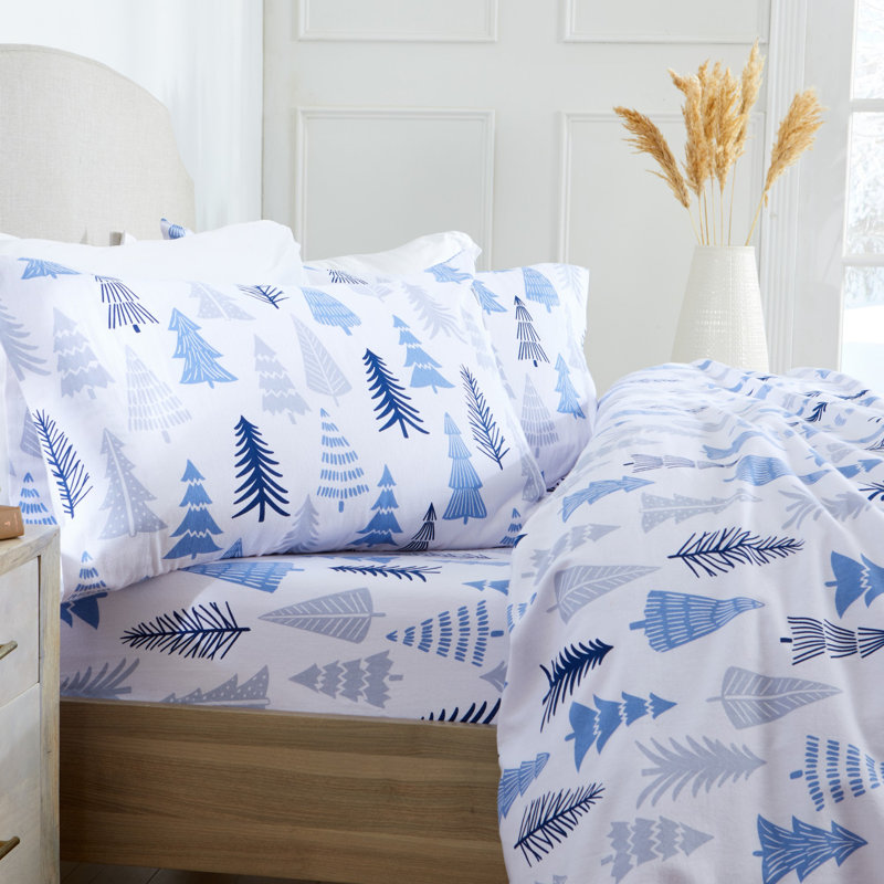 Flannel Geometric Sheet Set, King Sheet Set