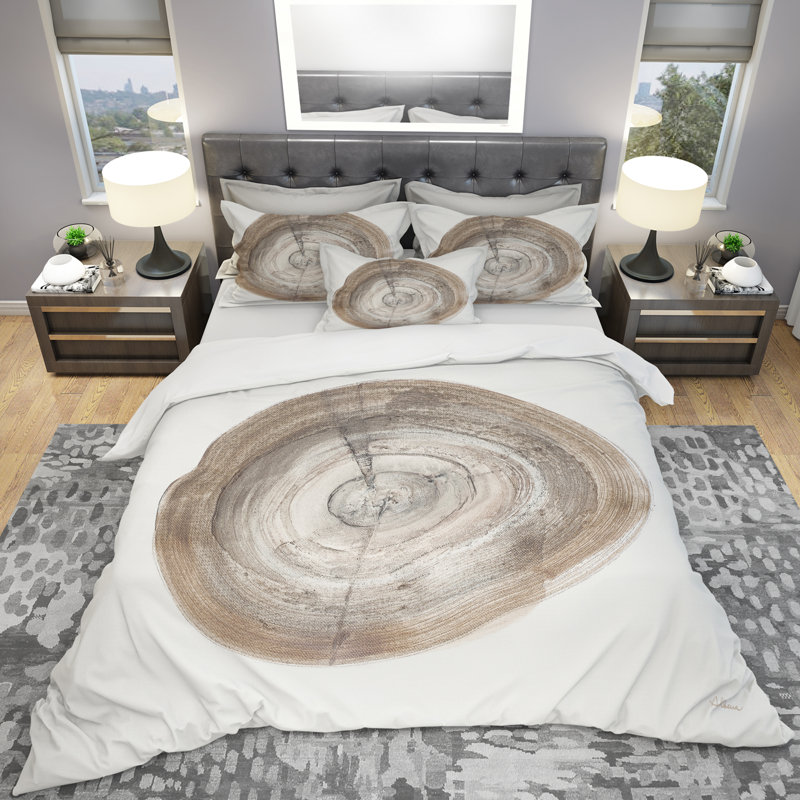 Circle Natural Elements I - Ensemble de housse de couette Farmhouse - Microfibre de polyester