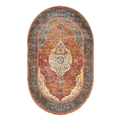 Folmar Oriental Rust Red Area Rug