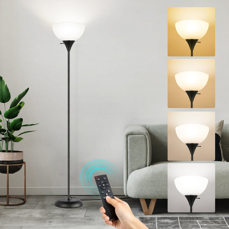 182cm Traditional Floor Lamp with USB and Outlet, Black
