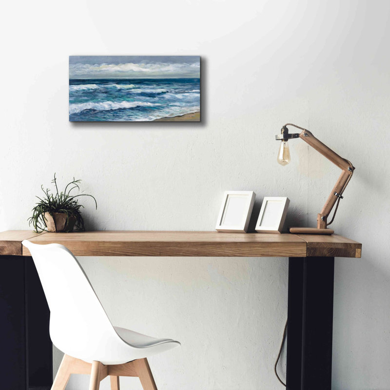 «Indigo Sea 2» par Silvia Vassileva, art mural sur toile, H 12 po x l 24 po x P 0,75 po