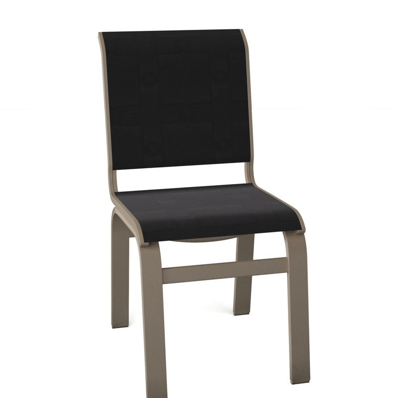 Chaise d'appoint de salle à manger Hiraku, Noir 5D Sunbrella®, Blanc texturé