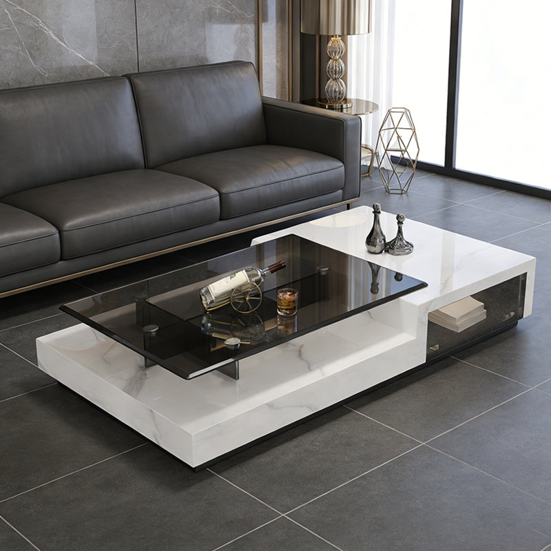 Ermington, 15.35" H x 51.18" L x 27.55" W, Blanc/Noir