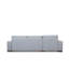 Élégant canapé d'angle avec table, gris clair, 114,2 po x 76,4 po x 33,5 po | Structure en bois de hêtre et en carton, tissu 100% polyester | Rembourrage confortable en mousse et à ressorts pour 18 personnes | Comprend 2 coussins portables de 17,7 po x 17,7 po, des pieds en noyer et un design scandinave-871636724-871636725