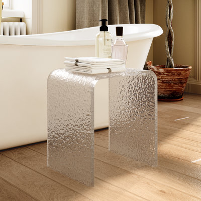 Banc de douche en acrylique transparent, tabouret de salle de bain antidérapant, siège à côté de la baignoire, peut supporter jusqu'à 176 lb