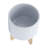8" TEXTURED PLANTER W/ STAND, WHITE