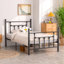 Single Double Size Bed Frame, Metal Platform Beds with Headboard and Footboard, Steel Slat Support, No Box Spring Needed, Easy Assembly-1243844762-1243844765