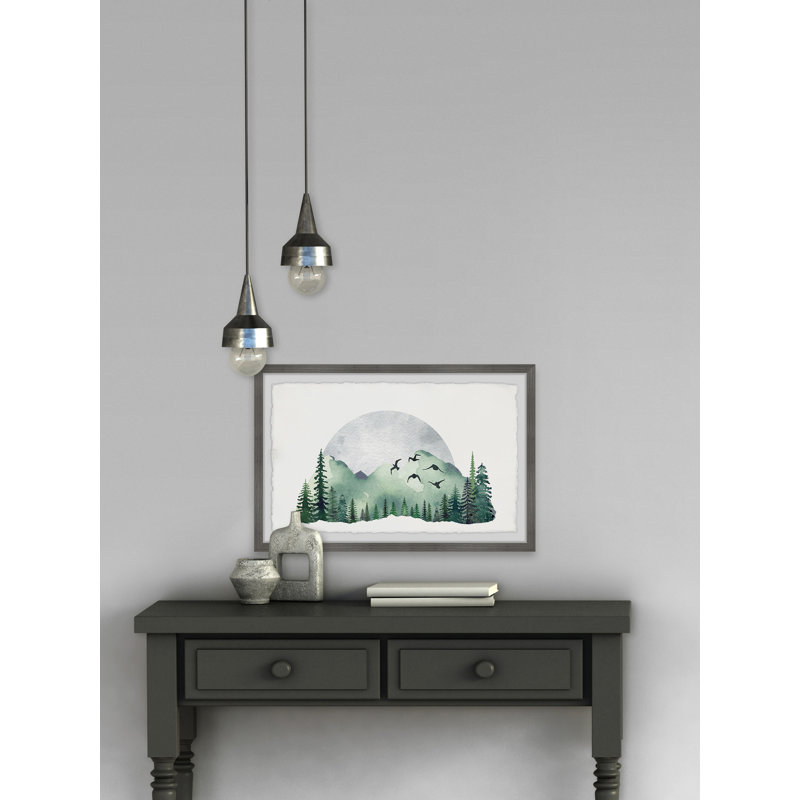 Serene Forest par - peinture encadrée, H 12 po x l 8 po