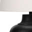 Lighting, H 26 po, lampe de table, métal noir, abat-jour ivoire / crème, transitionnel