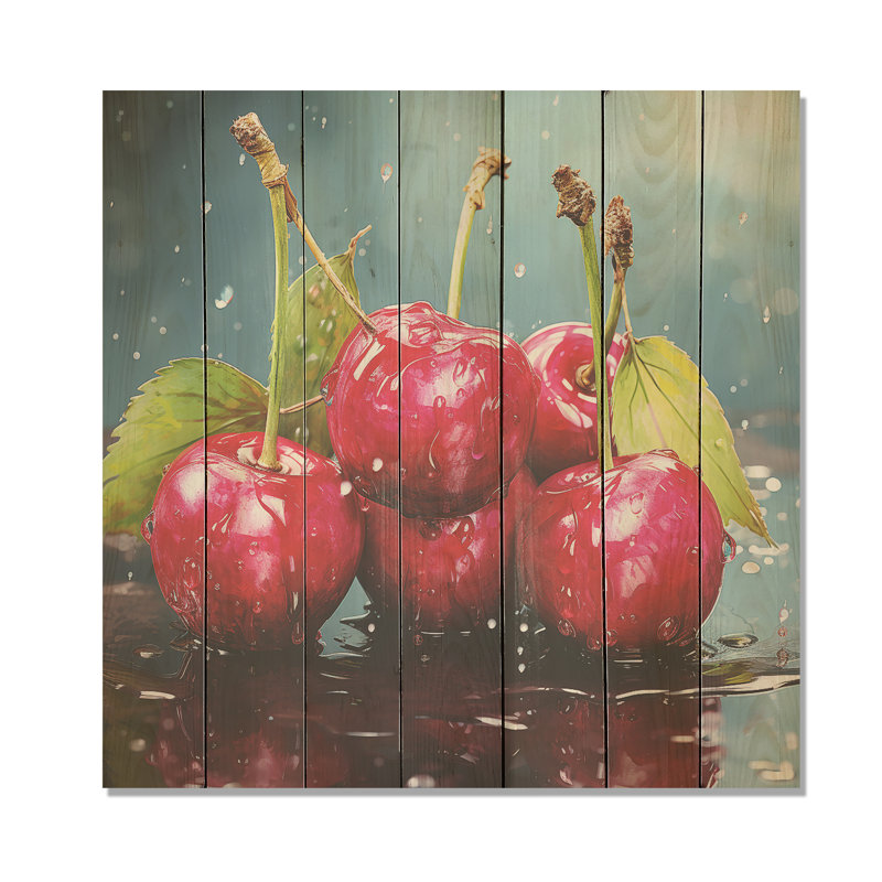 Cherry Eclipse I - Cerisier sur bois, H 36 po x l 36 po