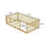 Twin Size Floor Bed with High Fence Railings, Rubber Wood Floor Bed with Safety Guardrails