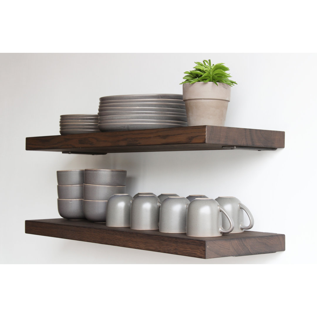 Geller 2 Piece Oak Floating Shelf (Set of 2) Gracie Oaks 