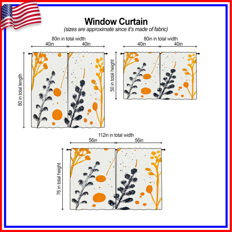 Rideaux à motif floral et voilage obscurcissant - 2 panneaux, 20 po x 60 po - 2 panneaux, Obscurcissement de chambre