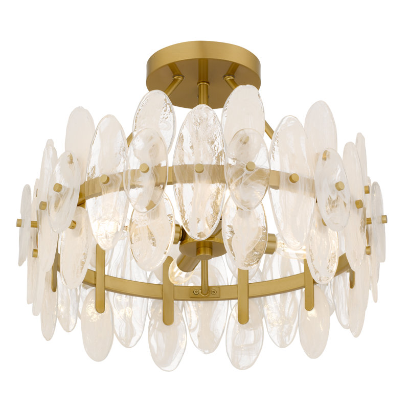 Abigail 4-Light Brushed Gold Semi-Flush Mount