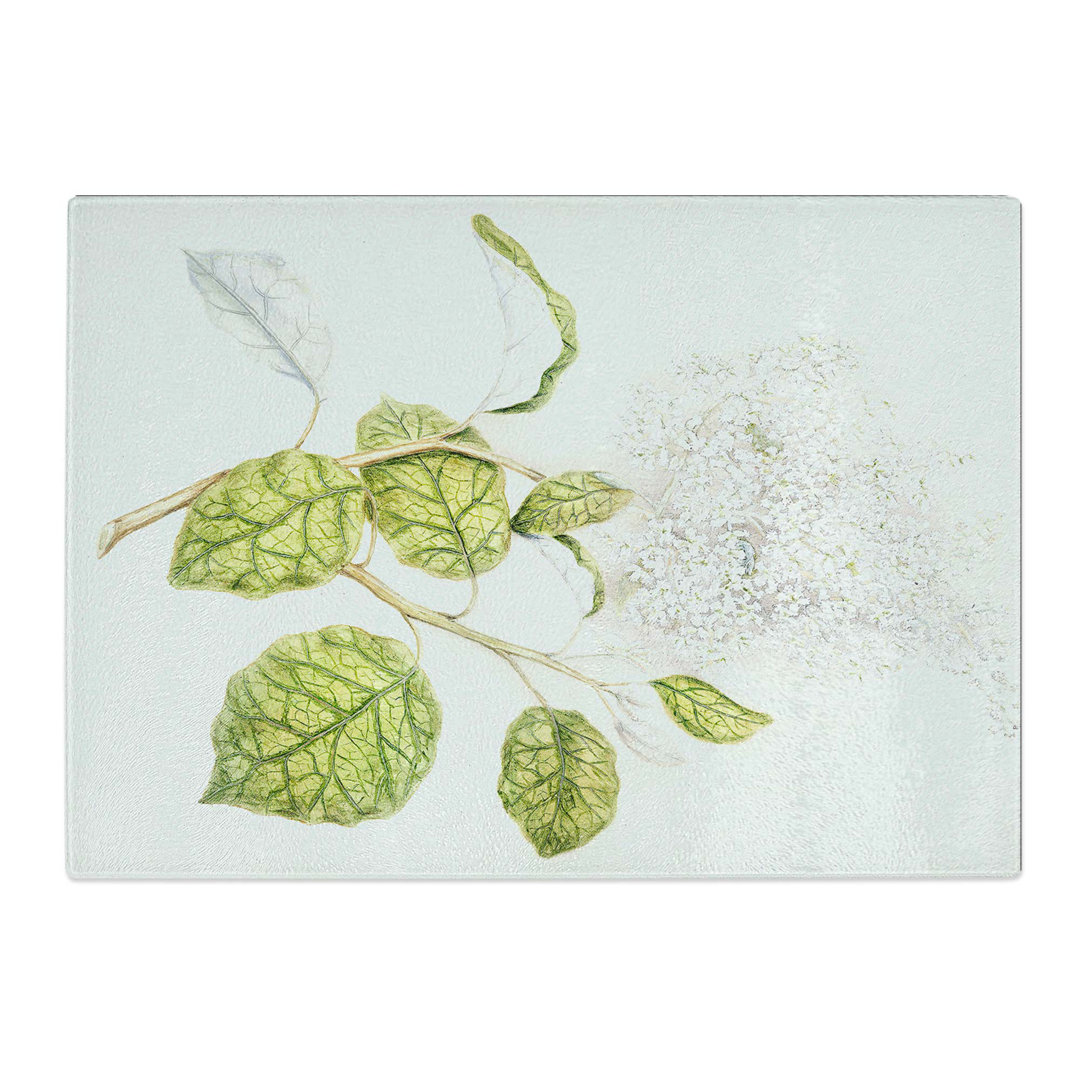 Tempered Glass Rangiora Flowers by Sarah Featon Chopping Board