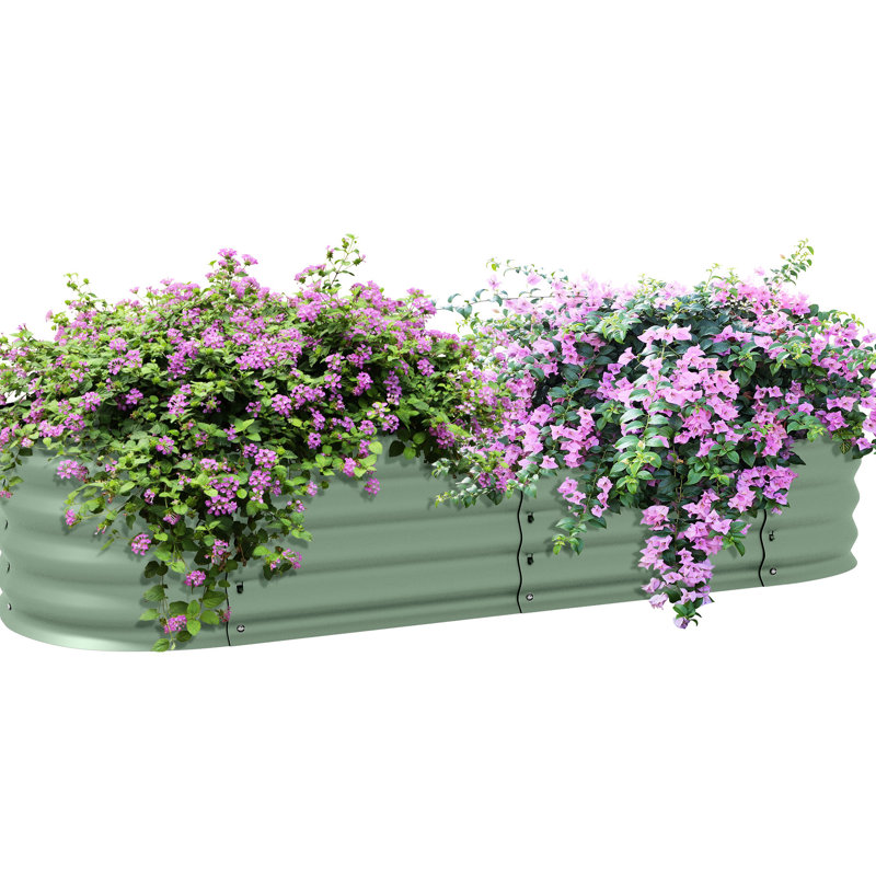 Jardinière galvanisée surélevée - 1,5 m x 0,6 m, jardinière extérieure en métal avec bordure, idéale pour la culture d'herbes aromatiques, de fleurs et de légumes. Pot à fleurs surélevée de 30 cm, élément décoratif et support.