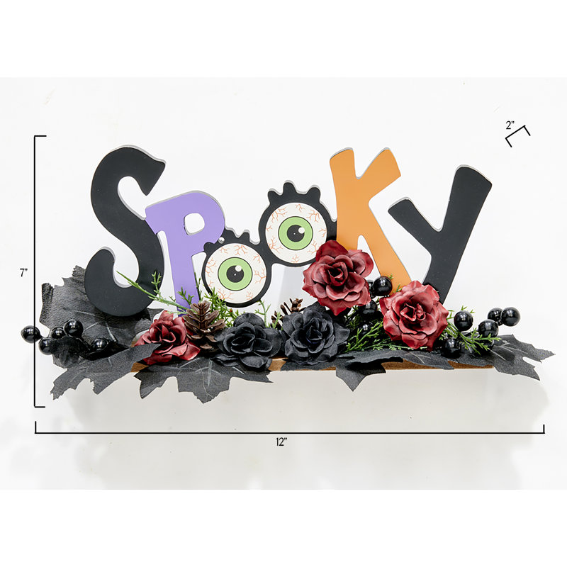 Panneau de table en bois effrayant 12 po Halloween