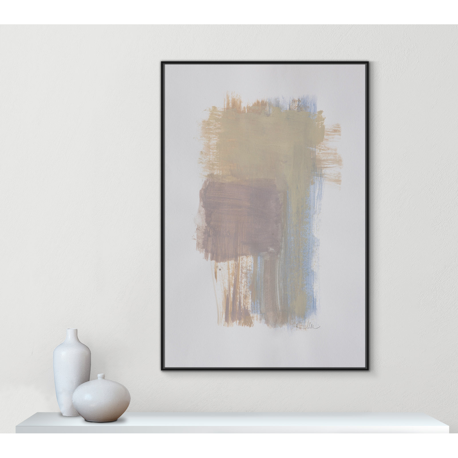 Esmeray "Powder Room Wash I" Print by Filippo Ioco, 61.5" H x 41.5" W x 2" D, Black Framed