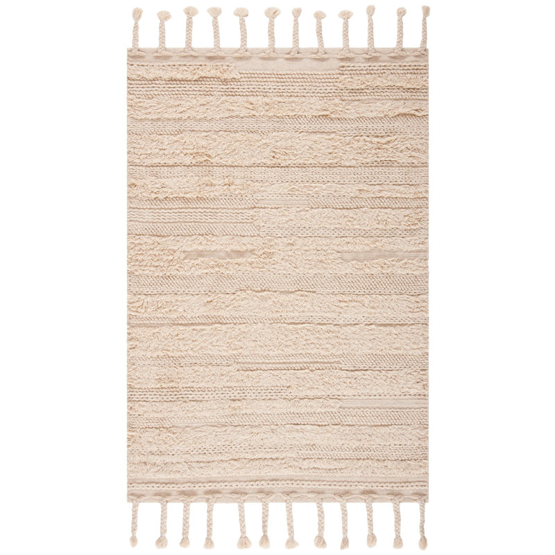 Powell Hand Woven Wool Striped Rug, Rectangle 3' x 5'