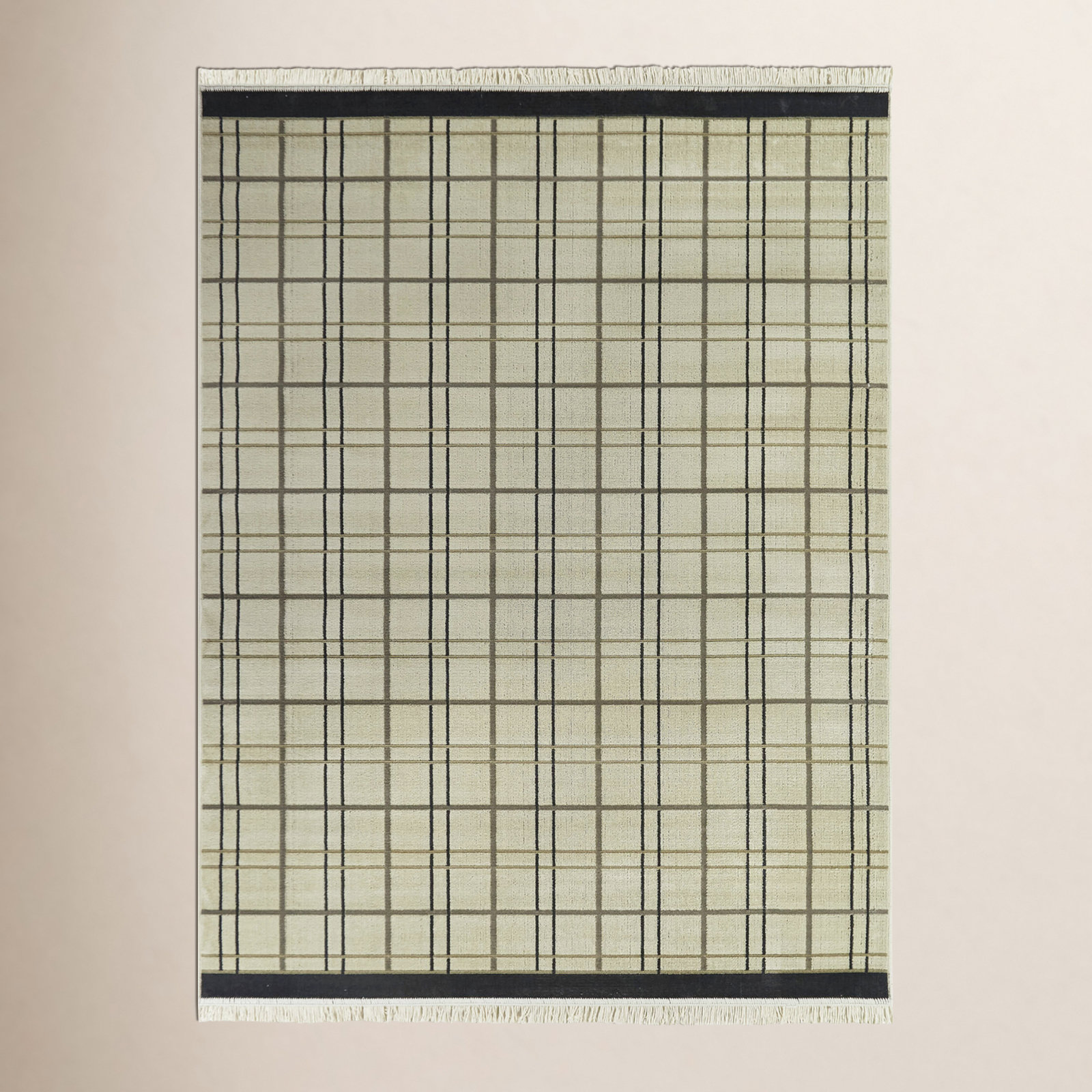 Lyonel Cream Recycled Fibers Rug, Rectangle 5'3" x 7'