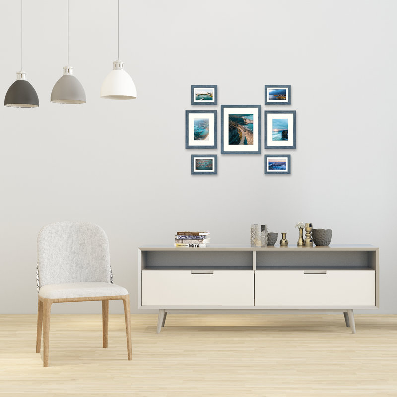 Ensemble de cadres photo MDF Gallery - Basics by Wayfair ™, Bleu