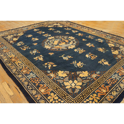 Antique Peking Room Size Wool Blue Navy, Brown Rug