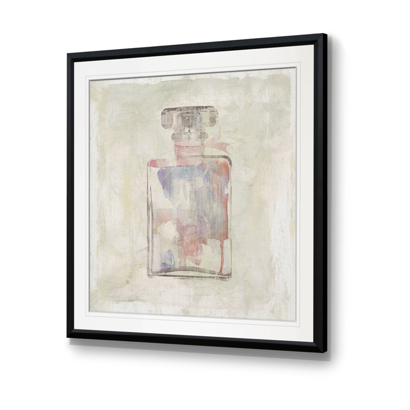 « pretty parfums ii », peinture, H 16 po x l 16 po x P 2 po, Cadre noir