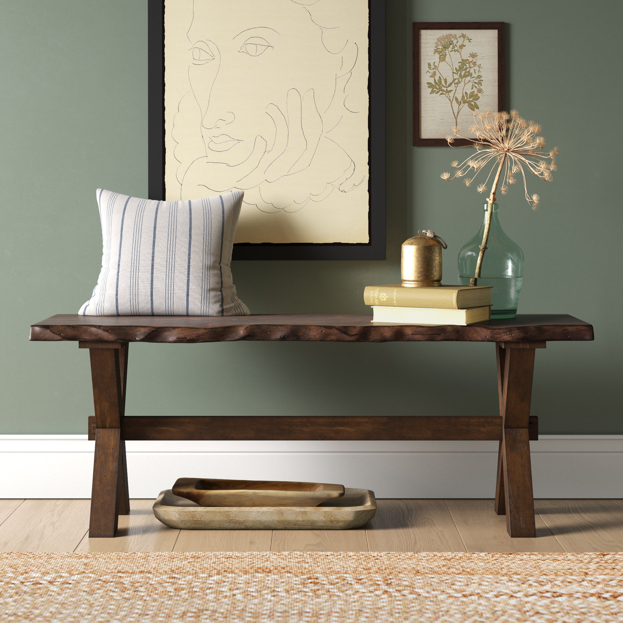 Millwood Pines Willilams Wood Bench & Reviews | Wayfair